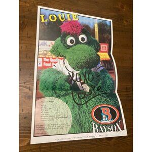 Bowie Baysox Louie Mascot Poster Autographed Rare Baseball Orioles MILB